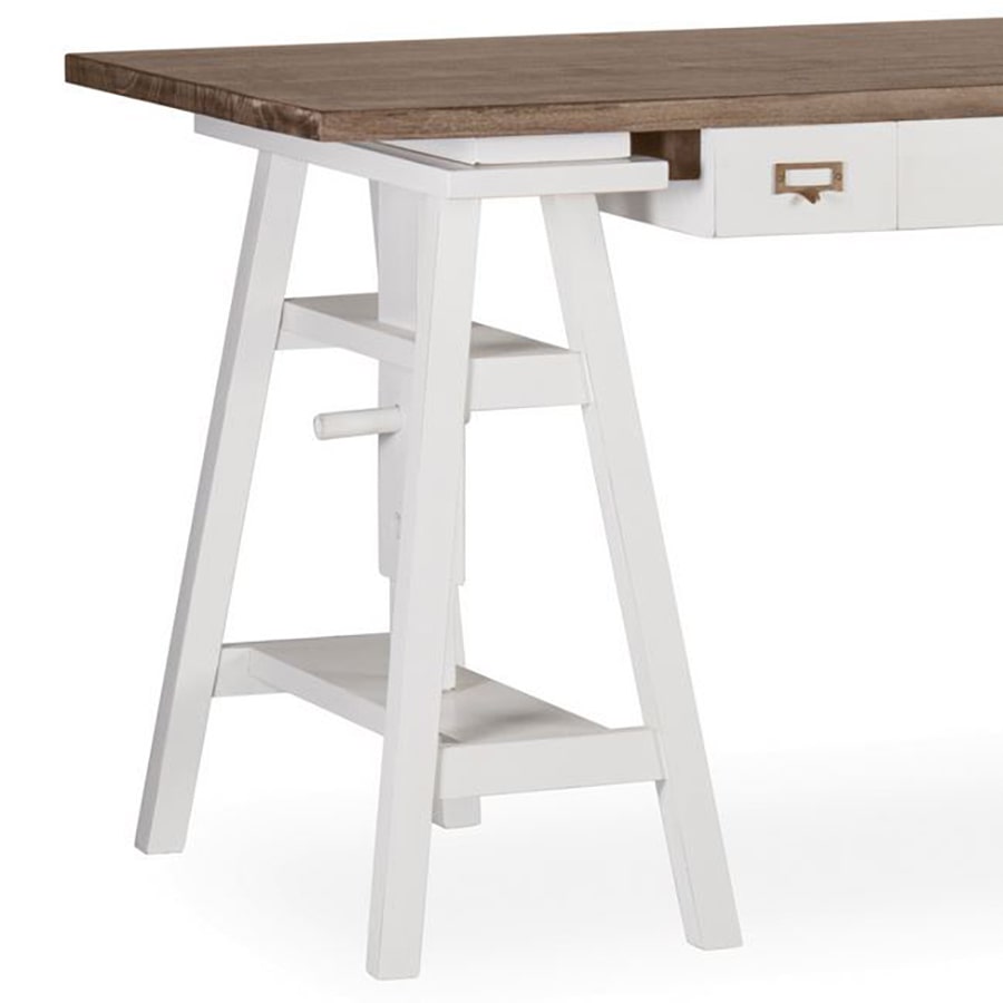 Mesa escritorio de madera con caballete blanco inclinable ARCHI