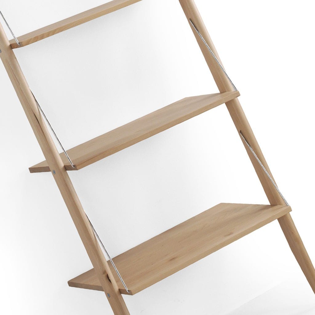 Estantería de metal y madera con escalera 210 cm. alto – DERBE MUEBLES