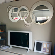 Espejo de pared con forma de hoja de pan de plata champagne – DERBE MUEBLES