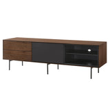 Mueble de TV tipo Treku de chapa de nogal 170 x 40 cm.