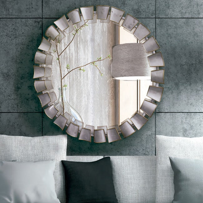 Espejo de pared con forma de hoja de pan de plata champagne – DERBE MUEBLES